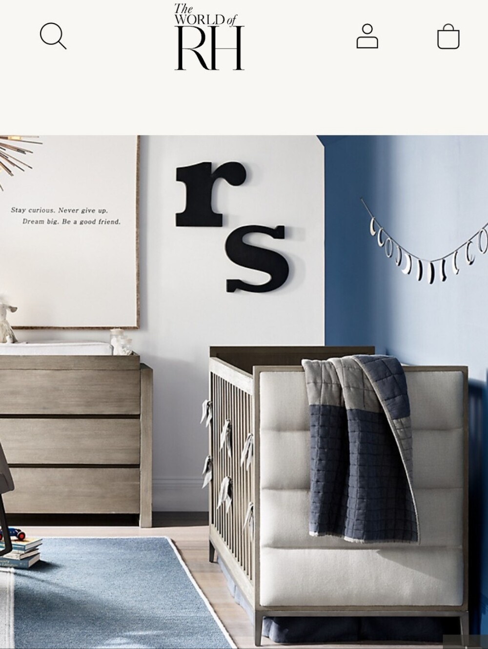Restoration Hardware Moon Phase Garland Pewter